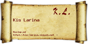 Kis Larina névjegykártya